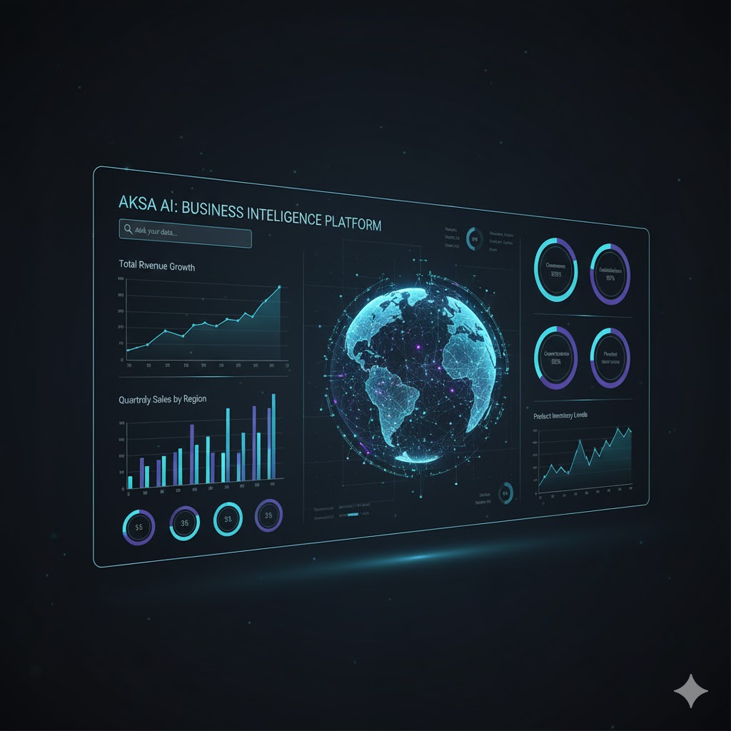 AI dashboard displaying data visualization and charts